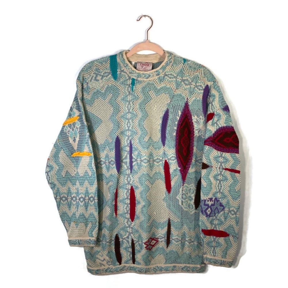 VINTAGE RARE CUGGI SWEATER, coogi abstract sweater, mens /‎ womens / size XL